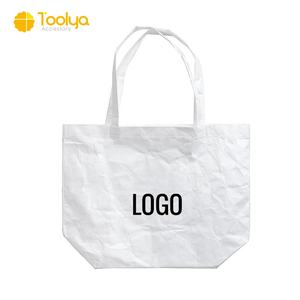 Özel LOGO baskılı eko kullanımlık promosyon hediye su geçirmez ürünler alışveriş çantası kağıt <span class=keywords><strong>Tyvek</strong></span> Tote çanta - Product Image 1