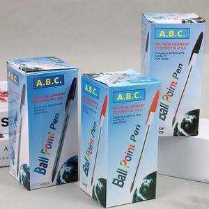 사무실 여러 가지 빛깔의 플라스틱 볼펜 블랙 레드 블루 3 색 빠른 건조 볼펜 학생 문구 - Product Image 1