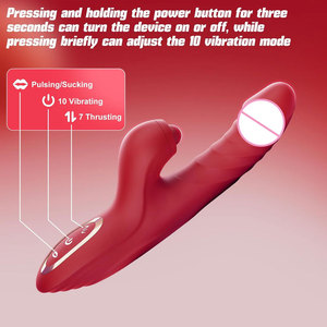 Seks Oyuncakları Titreşimli Dildo Vibratör Yetişkin Tavşan Vibratörleri 4'ü 1 Arada G Noktası Klitoral Oyuncak Titreşimli, Emici ve Titreşim Modları ile - Product Image 4