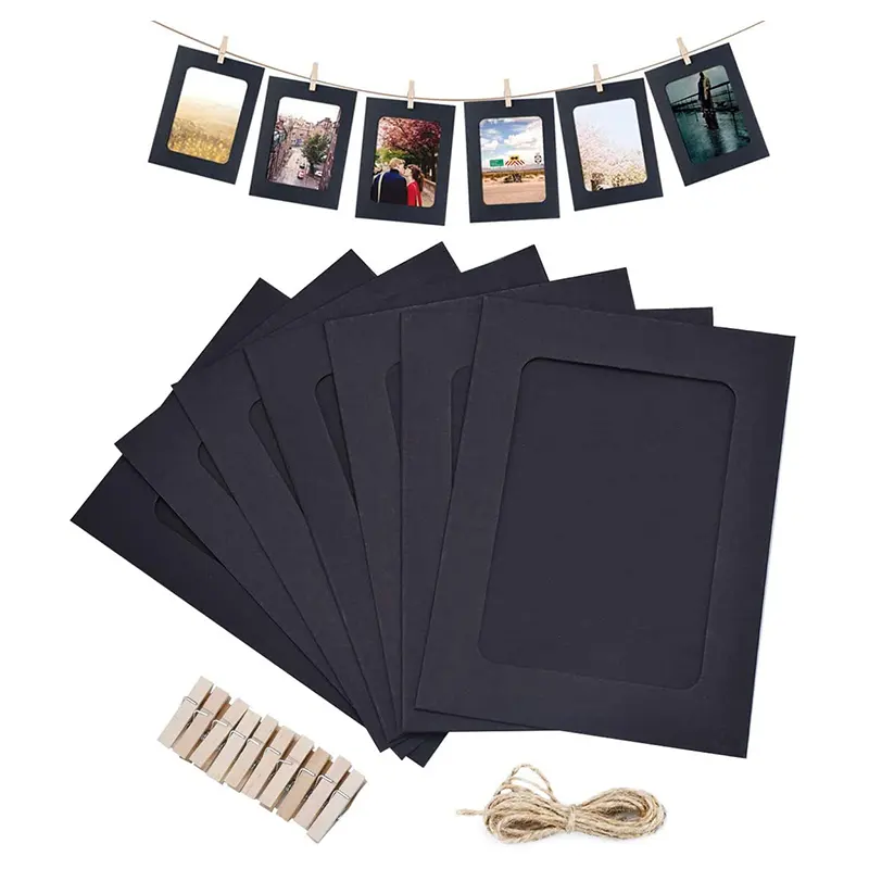 DIY Wall Photo Display Hanging Craft Paper Picture Frames Clips Kit For Family Marriage Memory Photo Frame