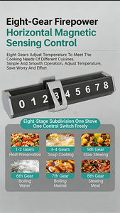 Plaque chauffante de comptoir <span class=keywords><strong>Pro</strong></span> <span class=keywords><strong>Chef</strong></span>, commandes tactiles, facile à nettoyer, brûleur de comptoir multifonctionnel, cuisinière à induction commerciale - Product Image 5
