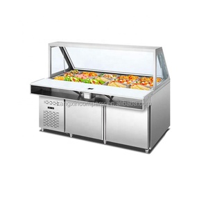 Vitrine Réfrigérée Verticale de Qualité Supérieure pour Restaurant, Réfrigérateur de Présentation avec Porte Vitrée Élévatrice pour <span class=keywords><strong>Bar</strong></span> à Salades - Product Image 2
