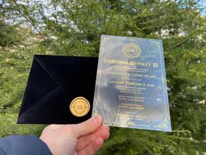 <span class=keywords><strong>Carte</strong></span> d'invitation de mariage acrylique en plexiglas d'enveloppe de velours noir de luxe avec sceau de cire pour la douche nuptiale <span class=keywords><strong>carte</strong></span> de mariage - Product Image 5