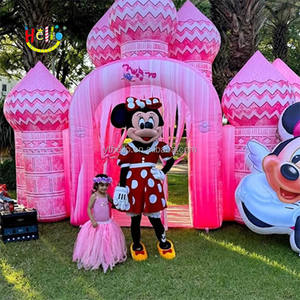 Arche d'anniversaire de la <span class=keywords><strong>princesse</strong></span> <span class=keywords><strong>Cendrillon</strong></span>, château gonflable rose, toile de fond - Product Image 1