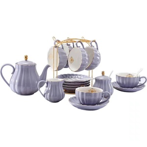 Ensemble <span class=keywords><strong>de</strong></span> tasses <span class=keywords><strong>de</strong></span> café et d'assiettes en céramique, service à thé <span class=keywords><strong>de</strong></span> l'après-midi, en porcelaine, élégant, couleur unie, lot, - Product Image 5