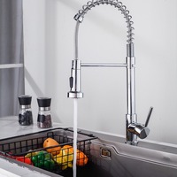 Robinet de cuisine extractible multifonction chaud/froid avec cartouche céramique rotative télescopique, style américain, pour lavage de légumes