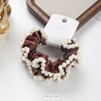 2 Piezas de Coleteros de Tela Tipo Tarjeta con Bordes Anchos, Scrunchies de Malla Brillante, Bandas Elásticas para el Cabello para Mujeres, Coletas Altas