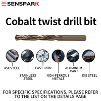 Jeu de forets hélicoïdaux HSS Cobalt à queue droite, super résistants pour le perçage de l'acier inoxydable, du fer et de l'acier SENSPARK