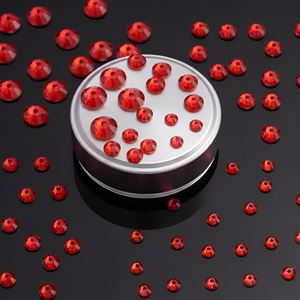 Cuentas <span class=keywords><strong>de</strong></span> diamantes <span class=keywords><strong>de</strong></span> imitación brillantes <span class=keywords><strong>de</strong></span> 6 mm con resina epoxi Siam, parte trasera plana, orificio central, para coser, empaquetadas en caja, modelo YAXI 227-6 - Product Image 6