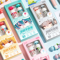 Stylo bille multifonction à pointe souple pour étudiants, 10 couleurs, stylo bille coloré