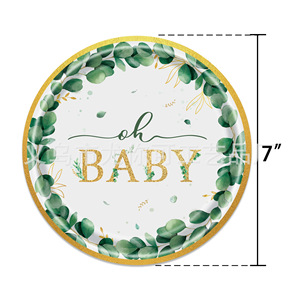 Oh Baby Paper Plates 9 Inch <b>Round</b> Digital Printing Birthday Party Tableware Eco Friendly Disposable - Product Image 2
