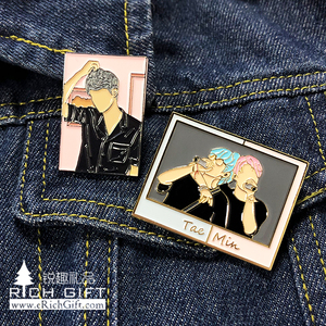 En vrac en mignon paillettes rose or insigne exo bts kpop sud-coréen idole célébrité bling <span class=keywords><strong>BP</strong></span> souple dur épinglettes en émail - Product Image 2