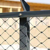 Filet en corde métallique pour volière SS316 pour zoo, filet de sécurité en corde tissée à la main flexible pour enclos animalier