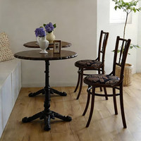 Chaise de salle à manger rétro marron en bois massif pour usage commercial, style américain et français du milieu du siècle, avec dossier design