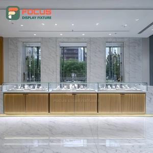 Minimalist Jewelry Retail Showcase System Metal <b>Frame</b> Mall Counter Showcase Cabinet - Product Image 1