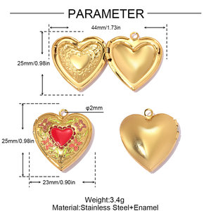 Pendentifs D571 INS en émail pour photos, breloques suspendues, étanches, en acier inoxydable, pour souvenirs, motif chien et chat - Product Image 4