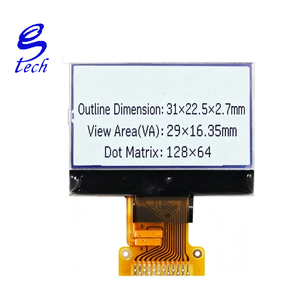 128*64 จอแสดงผล LCD SPI 3.3V COG โมดูล 12 พินบัดกรี LCM ST7567 หน้าจอสีดำสีขาว - Product Image 1