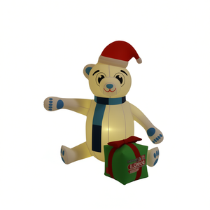 Oso de Peluche Inflable 345287, Decoración Navideña para Jardín, Tela, Unisex - Product Image 1