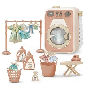 Vente en gros de mini électroménagers jouets électriques en plastique Mini machine à laver jouets jouets à piles Machine à laver