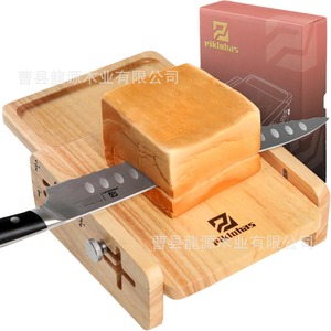 Bamboo <b>Bread</b> Slicer 1/2 3/4 1 Inch Adjustable Thickness Wood <b>Knife</b> Kitchen Tool For Toast Bagel Slicing - Product Image 2
