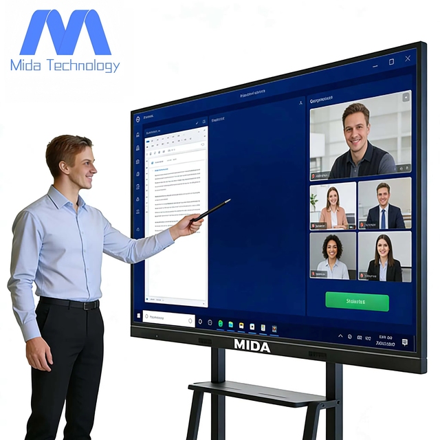 MIDA 4K UHD Interactive Flat Panel Display for School Classroom Teaching All in One Digital Interactive Smart Board Whiteboard