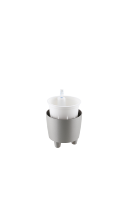 Pots de plantes circulaires en plastique avec pieds, moulage direct, processus de peinture par pulvérisation, design minimaliste moderne pour la maison et le bureau