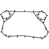 Joint d'étanchéité en silicone moulé pour échangeur de chaleur avec trous de raccordement et languettes de positionnement, personnalisé pour système de refroidissement