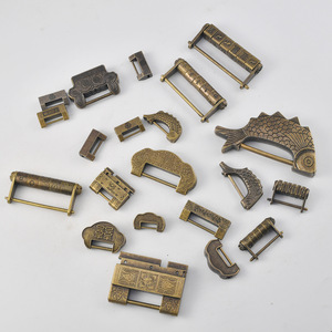 19 Mini Antique Style Padlocks Chinese Design Copper <b>Box</b> <b>Locks</b> Rectangular Shape Home Use Single Lever Mechanism - Product Image 3