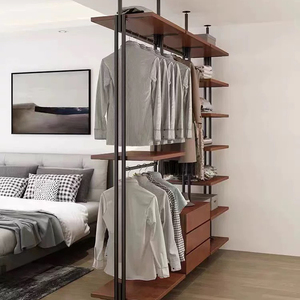 Modern Bedroom Furniture Portable Aluminum Wardrobe with <strong>Glass</strong> Door Sliding <strong>Shelving</strong> for Clothes Storage in Bedroom and Dining - Product Image 3