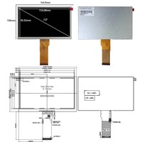 Panel LCD TIANMA 7" 800x480 TM070RDHG34 Layar Tahan Sinar Matahari untuk Luar Ruangan, Dapat Dibaca di Suhu Tinggi, Layar LCD 7 Inci