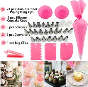 Lot de 36 douilles jetables pour poches à douille, 36 embouts en acier inoxydable résistants à la chaleur, 2 adaptateurs pour poches à douille, outils de pâtisserie - Product Image 6