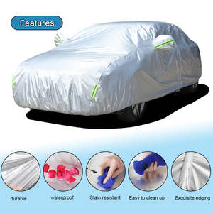 Housse de voiture 3XXL résistante aux rayures, respirante, anti-poussière et automatique, argentée, convient aux voitures de 535 cm * 200 cm * 160 cm, taille 3XXL - Product Image 5