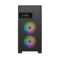 Casing komputer kaca Tempered Pc terlaris dengan Casing Gaming komputer engsel dengan desain tampilan Digital