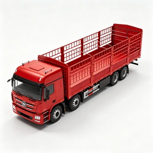 Semi-remorque à plateau à ridelles en acier rouge robuste à 3 essieux avec une capacité de charge de 80 à 100 tonnes pour le transport de marchandises et de bétail - Product Image 5