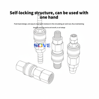 Konektor Tabung C-Type Self-Locking Quick Coupling dari Baja Tahan Karat 304, Pria Wanita, Tahan Suhu Tinggi dan Tekanan Tinggi untuk Kompresor Udara