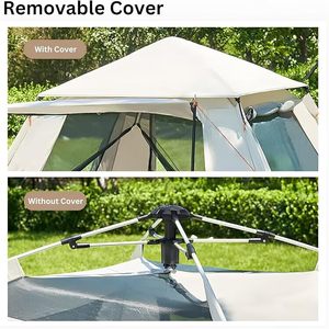 Carpa de Camping Automática de Fábrica, Carpa Familiar de 2 Capas con Toldo, Impermeable, de Apertura Rápida para Exteriores - Product Image 2