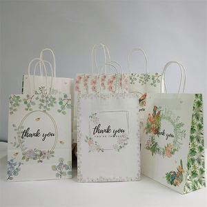 Bolsa de Regalo de Papel de 26*12*33cm con Asa, Bolsas de Embalaje Portátiles con Diseño Floral, Recuerdos de Boda para Invitados, Decoración para Regalos de Cumpleaños - Product Image 2