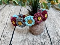 Collier et laisse pour chien en paracorde tressé avec perles florales faites à la main et personnalisables, avec clip rapide