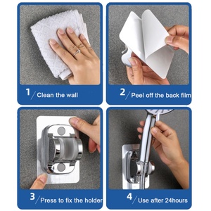 Upgrade Self-Adhesive Adjustable Shower Holder <b>Bracket</b> Wall Mount <b>Bracket</b> Handheld Shower Head Holder - Product Image 6