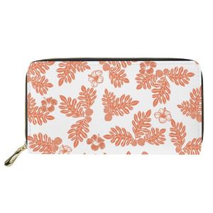 High Quality Pu Zipper Long <strong>Wallet</strong> Custom Hawaiian Fashion Hawaiian Breadfruit Full Print Waterproof Women's Polyester <strong>Wallet</strong> - Product Image 5