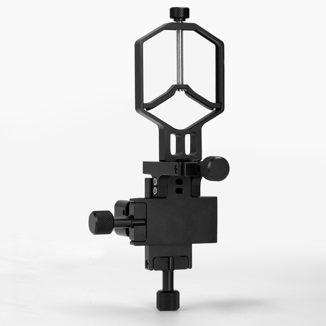 Flexible Aluminum Alloy Phone Adapter Microscope Monocular Telescope Camera Mount Phone Holder Adjustable Height Universal