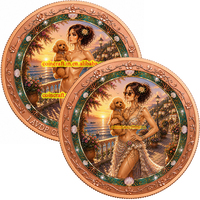 Médaille en cuivre pur 999 de 1 once Troy, colorée, à relief élevé, motif Dame et chien Teddy, objet de collection, souvenir artisanal