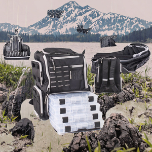 Zaino da pesca leggero in poliestere da 40l resistente all'acqua con canna da pesca e custodia a tracolla da esterno - Product Image 4