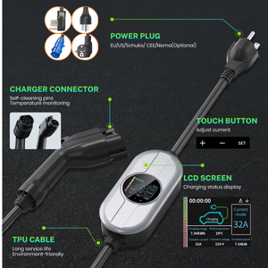 Estaciones de Carga para Vehículos Eléctricos AC de 7KW con Corriente de Salida de 32A, Cargador Portátil en Estado Nuevo para Vehículos - Product Image 3