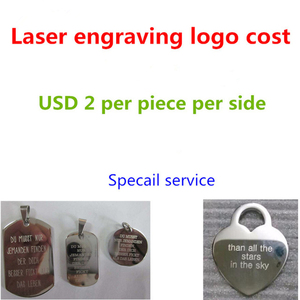Frais de bijoux de mots de logo de gravure au laser pour bague/bracelet/collier/bracelet/cheville/bouton de manchette/porte-clés/pendentif coût 2.00 $ par pièce - Product Image 2