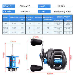 <span class=keywords><strong>รอก</strong></span>ตกปลา 23 <span class=keywords><strong>SLX</strong></span> 150 150HG 151 151HG 150XG 151X 4+1BB อัตราทด 8.2/7.2/6.3 โครงสร้าง HAGANE <span class=keywords><strong>รอก</strong></span>เบทคาสติ้ง โปรไฟล์ต่ำ - Product Image 3