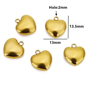 Pendentif Cœur en Acier Inoxydable Plaqué Or 18K 11mm 13mm Accessoires de Bijoux DIY Unisexe pour Usage Quotidien - Product Image 3