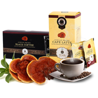 Café instantáneo de hongos OEM con extracto de Ganoderma/extracto de hongos Reishi café negro instantáneo en polvo cinco sabores