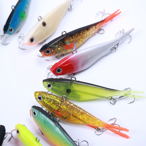 Leurre souple en PVC Liansen, plaqué plomb, pour <span class=keywords><strong>truite</strong></span>, avec queue fendue, 9,5 cm, 20 g, leurre artificiel longue portée avec hameçons, pour la pêche en rivière, vente en gros - Product Image 5
