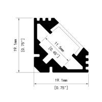 Profilé LED d'angle en alliage d'aluminium série 6000, certifié CE, service de découpe et de soudure OEM/ODM pour la décoration d'angle d'hôtel